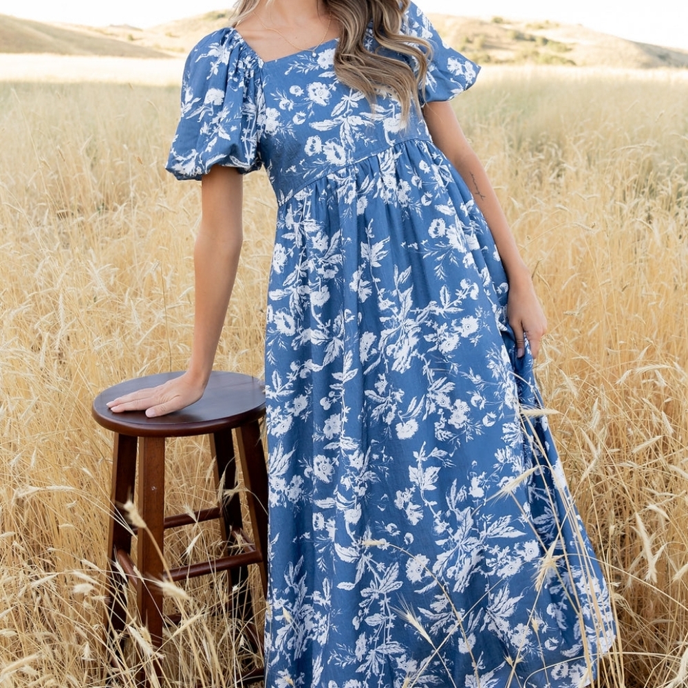 Baltic Born | Large | Slate + White Floral Maxi Dress - Picture 5 of 5